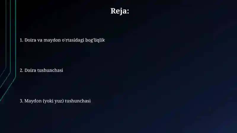 Halqa va maydon tushunchasi 2
