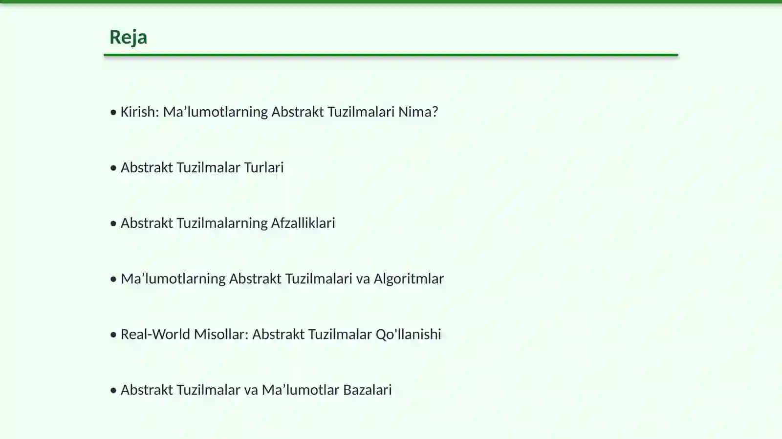 Ma’lumotlarning Abstrakt Tuzilmalari 2