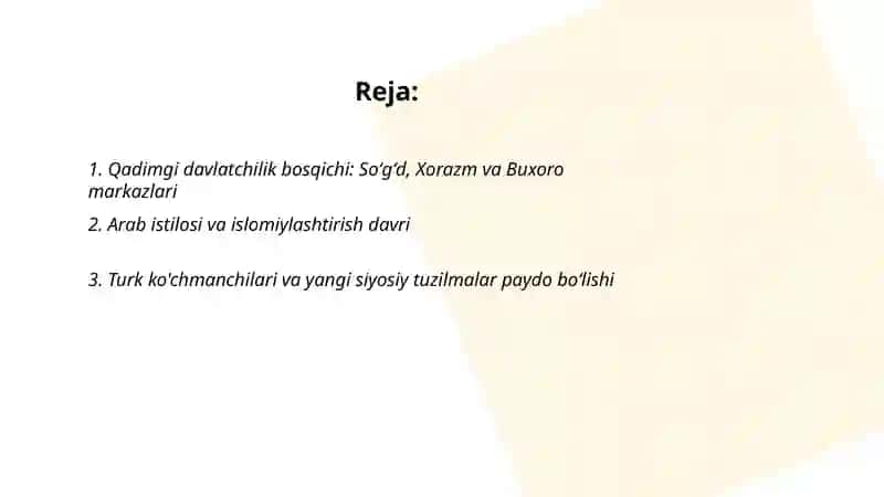 Oʻzbek davlatchiligining tarixiy bosqichlari 2