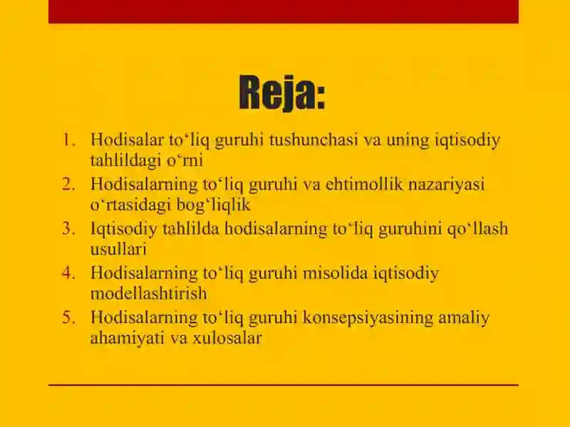 Hodisalarning toʻliq guruhi 2