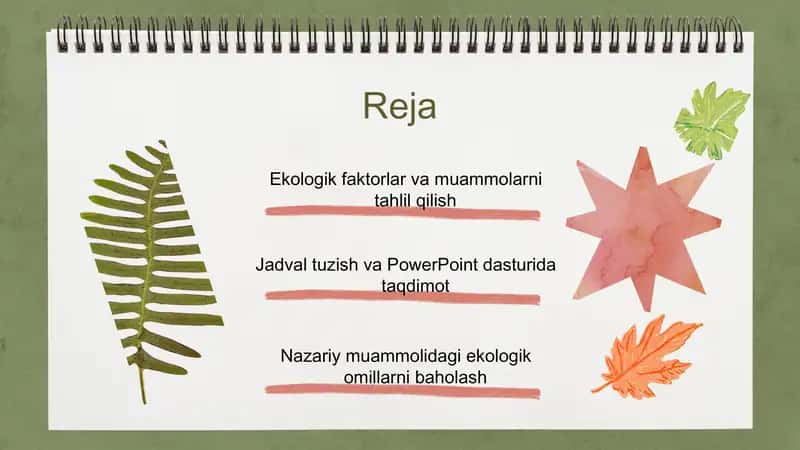Ekologik faktorlar PowerPoint taqdimoti 2