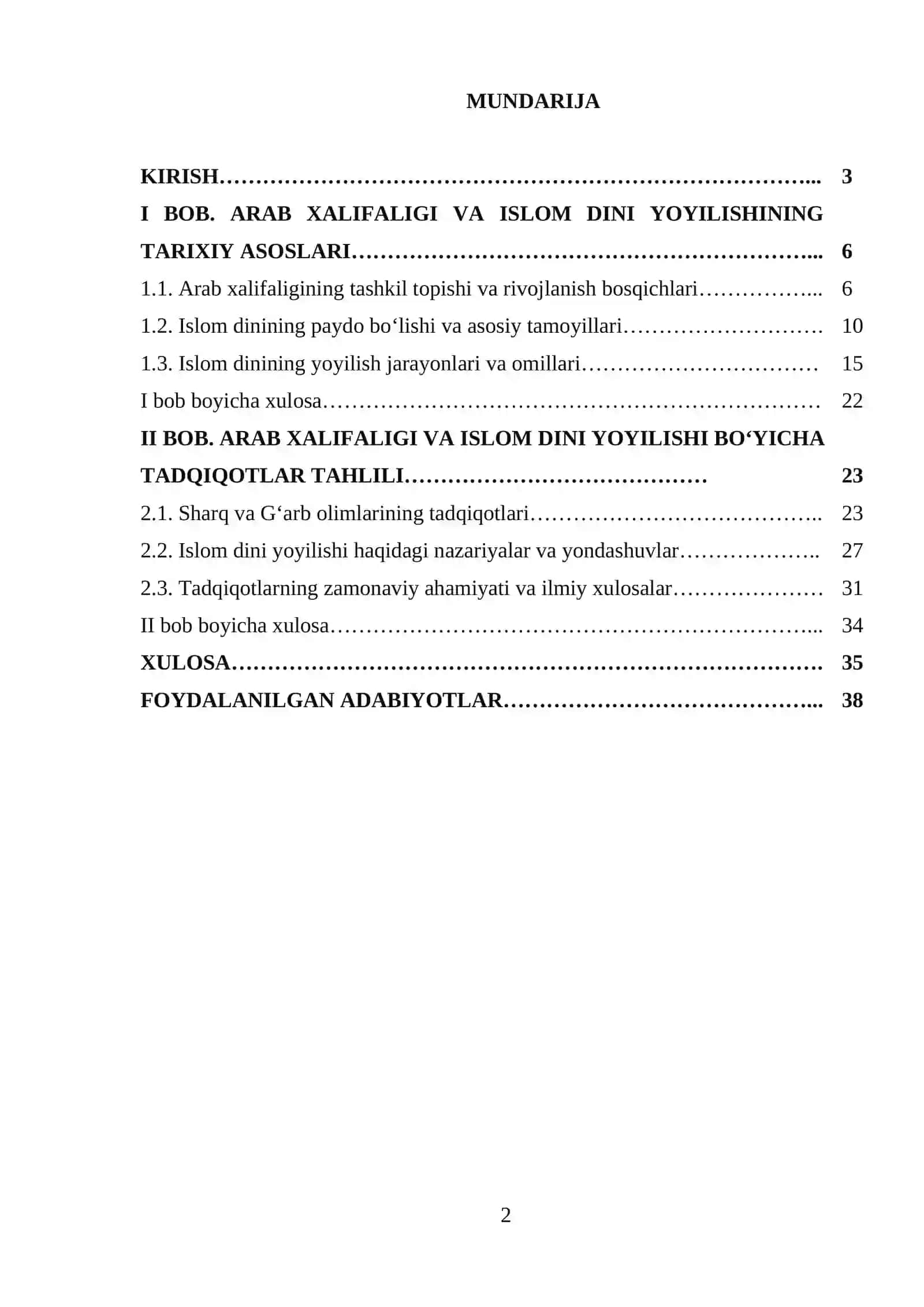Kurs ishi mavzusining asoslanishi va uning dolzarbligi 2