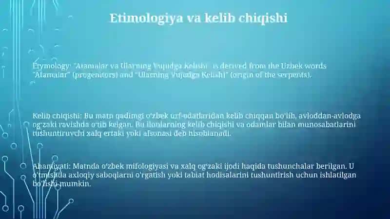 Atamalar Va Ularning Vujudga Kelishi 2