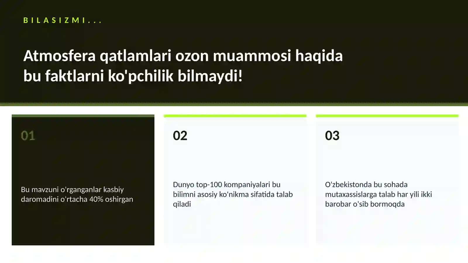 Atmosfera qatlamlari ozon muammosi 2