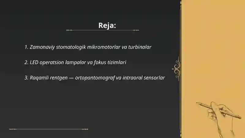 Zamonaviy stomatalogik asbob uskunalar 2