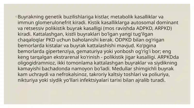 Irsiy buyrak kasalligi 2