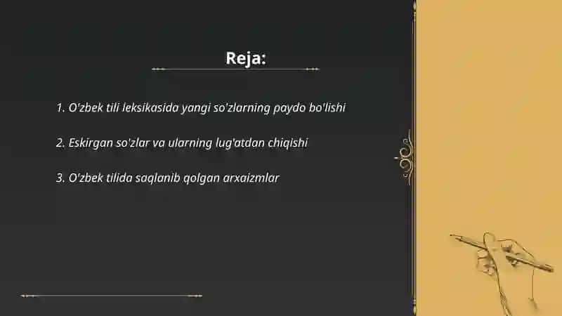 O'zbek tili leksikasida eskirish va yangilanish jarayonlari 2