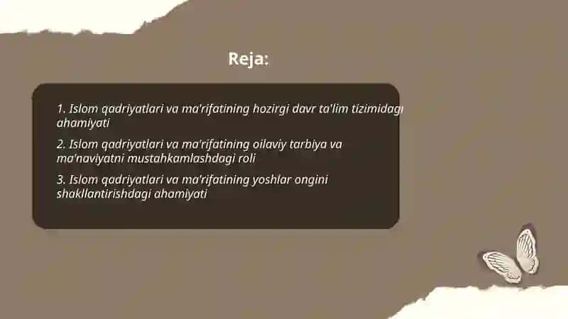 Islom qadriyatlari va ma'rifatining hizirgi davrdagi ahamiyati 2