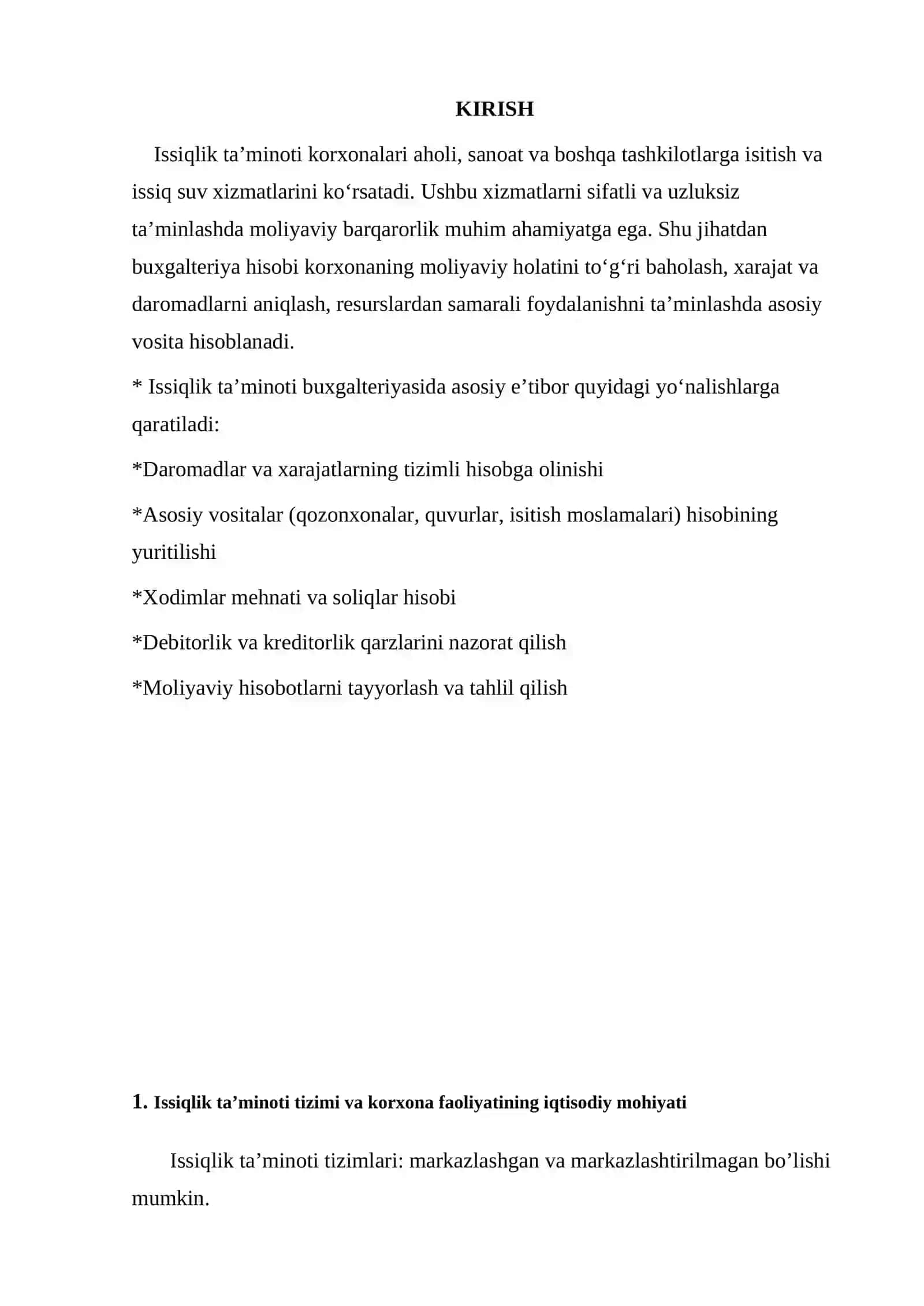 Issiqlik ta'minoti haqida hisobot 2