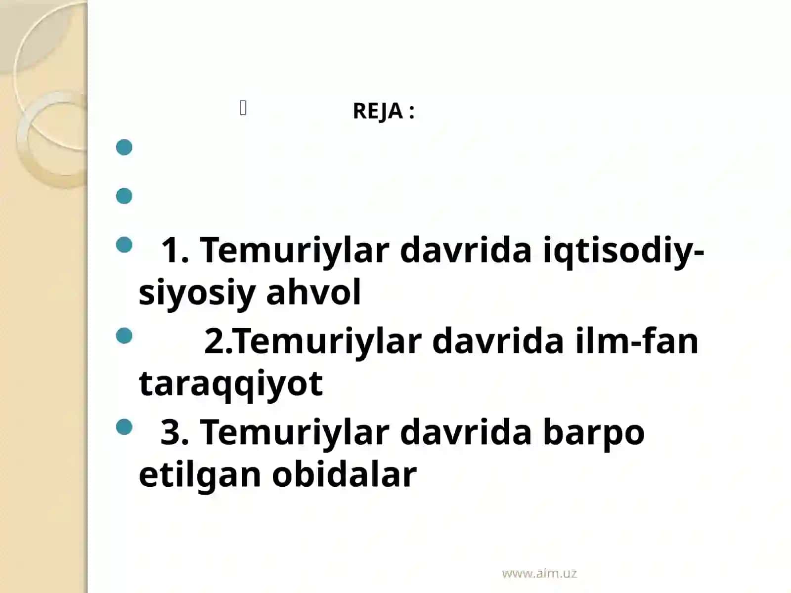 XIV-XV ASRLARDA TEMURIYLAR DAVRI 2