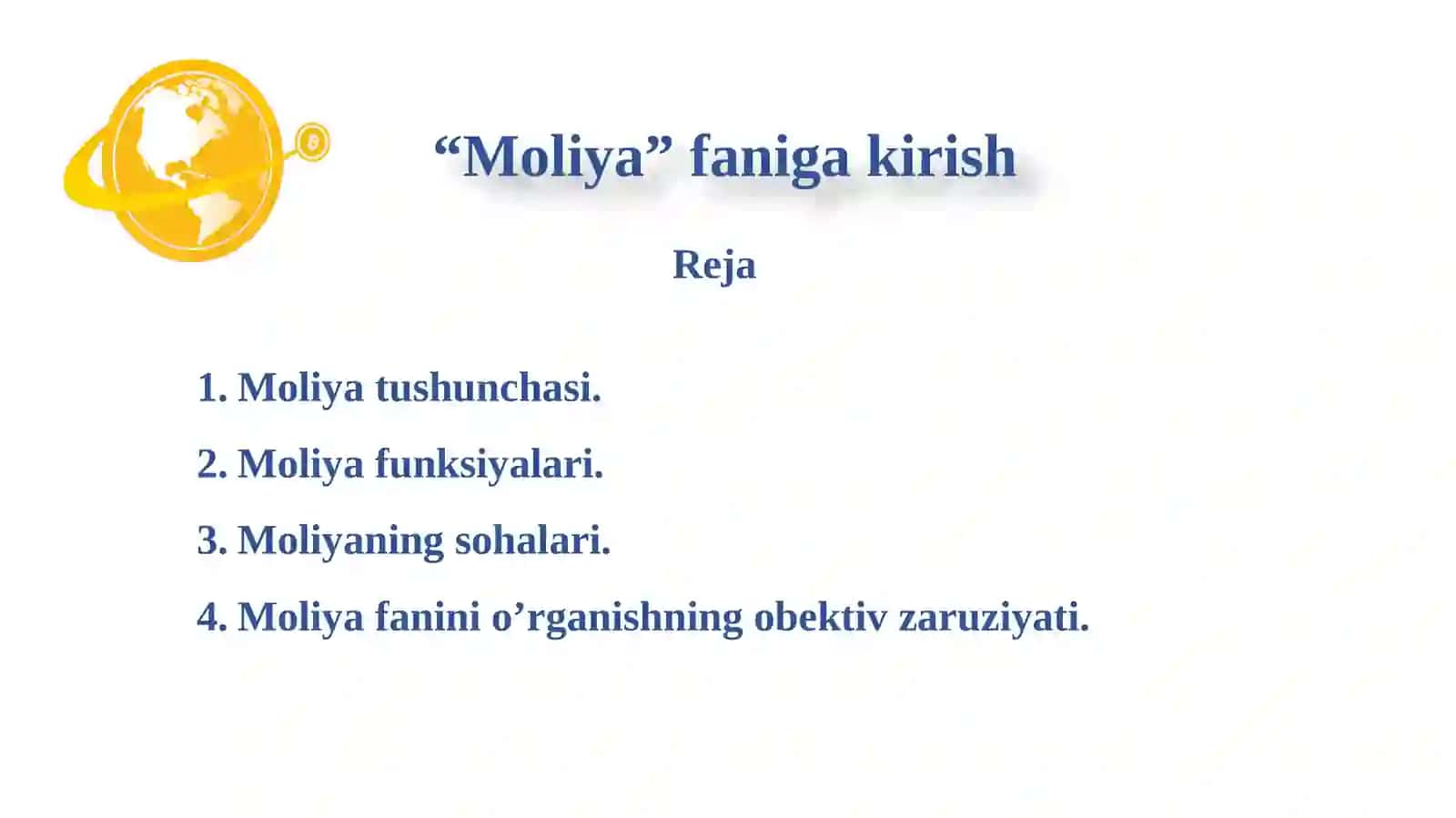 Moliya faniga kirish 2