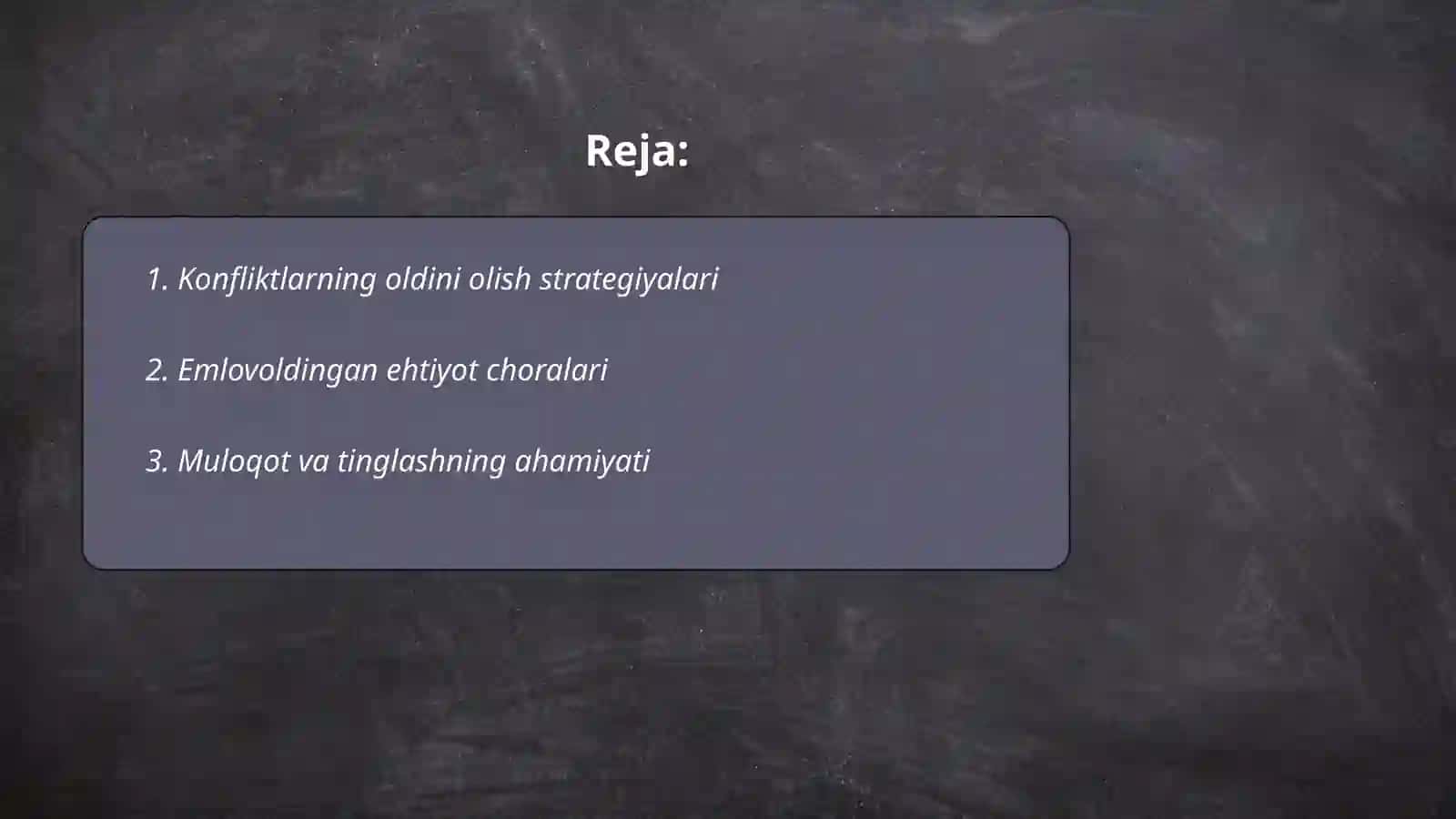 Konfliktlarni oldini olish va etikasi talablari 2