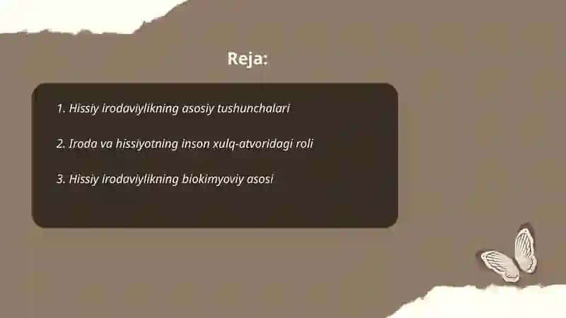 Hissiy irodaviy xususiyatlar 2
