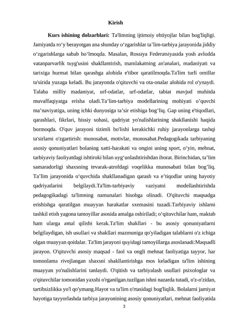 Ta`lim shakllari va uning mazmun mohiyati 2