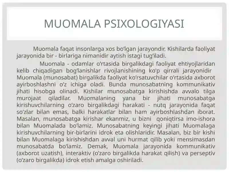 Muomala psixologiyasi 2