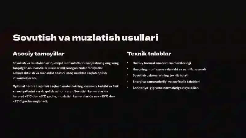 Sovutish va muzlatish usullari 2