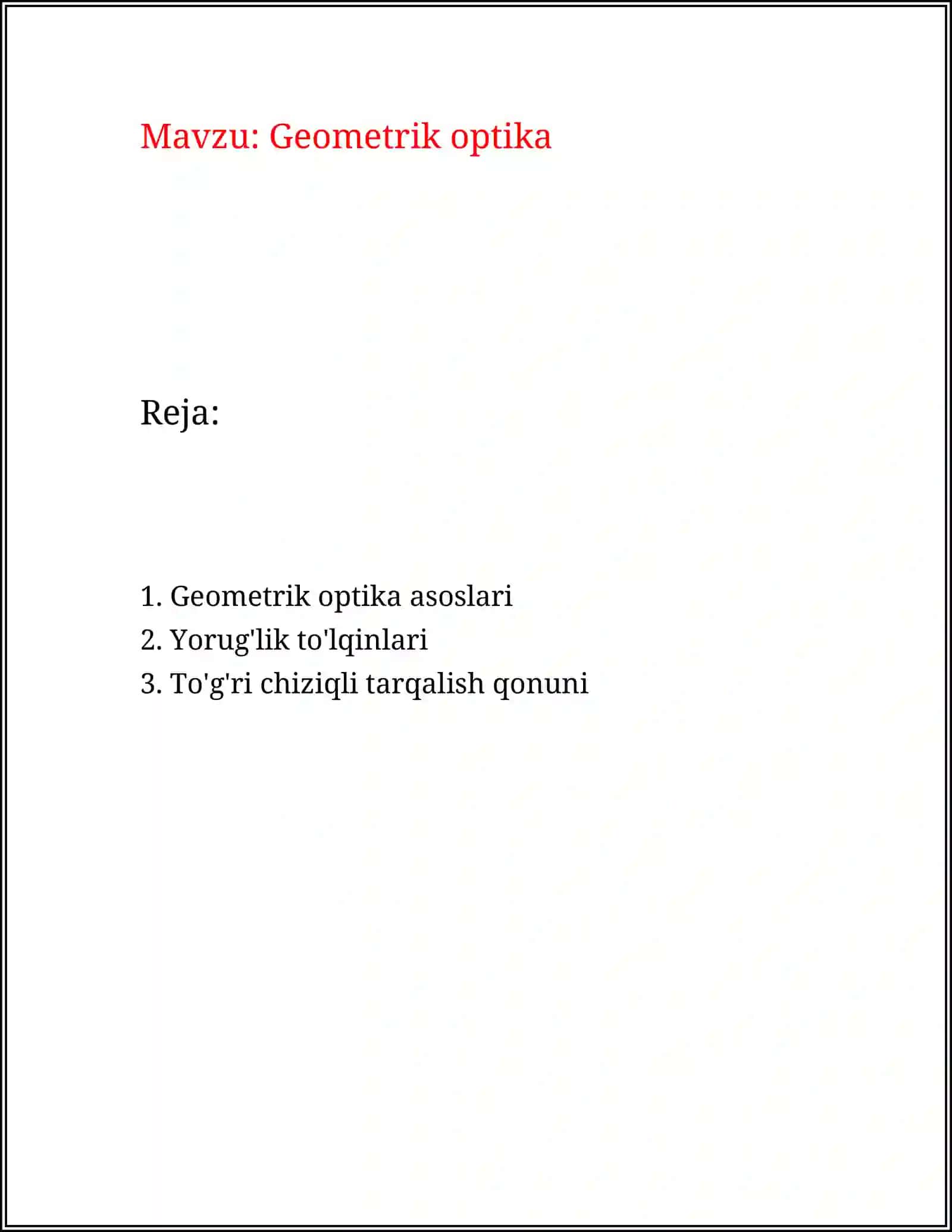 GEOMETRIK OPTIKA ASOSLARI 2