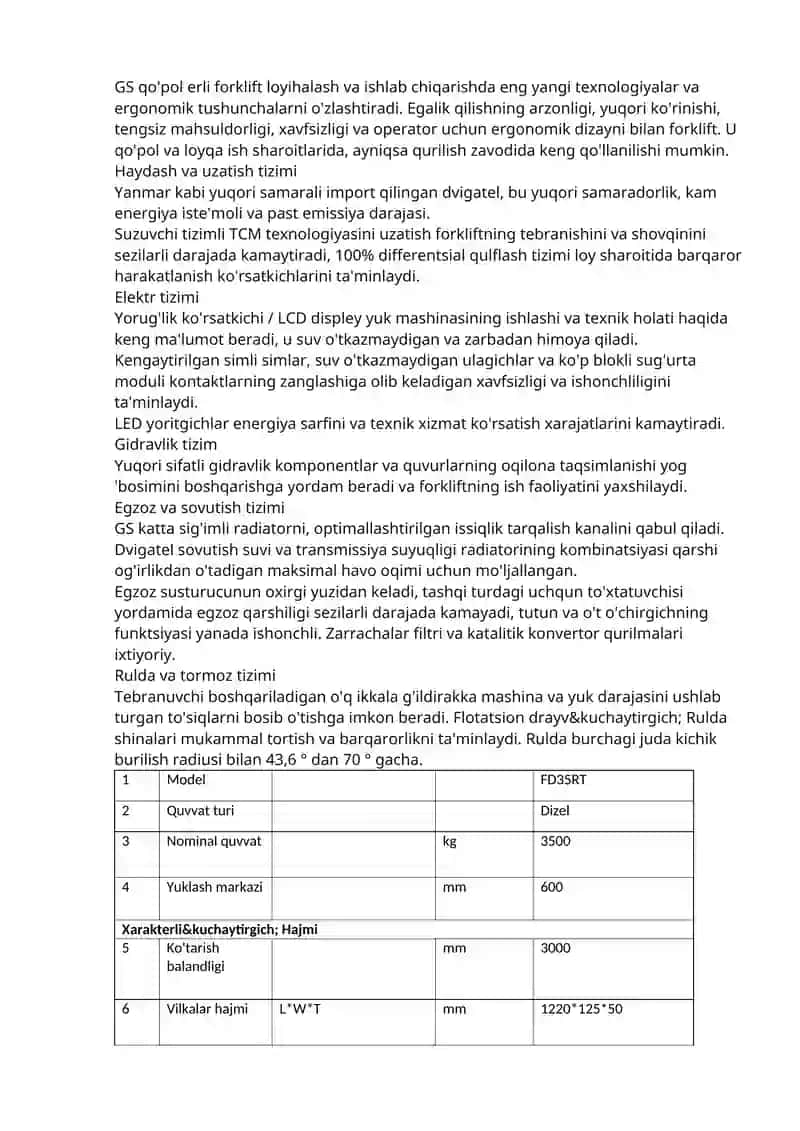 GS 3.5Ton qo'pol erli forklift 2