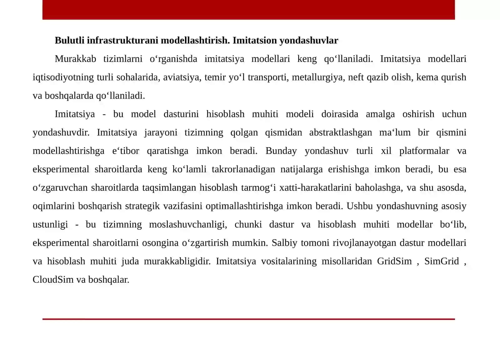Imitatsion modellashtirish uchun JAVA tilidan foydalanish 2