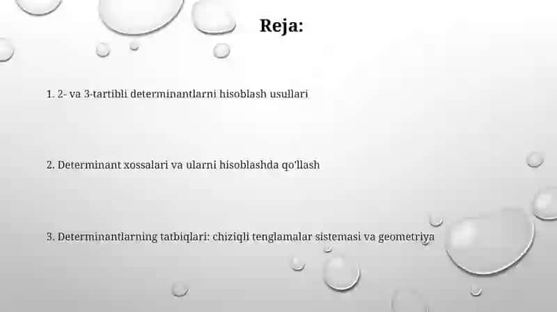 Ikkinchi va uchinchi tartibli determinantlarni hisoblash 2