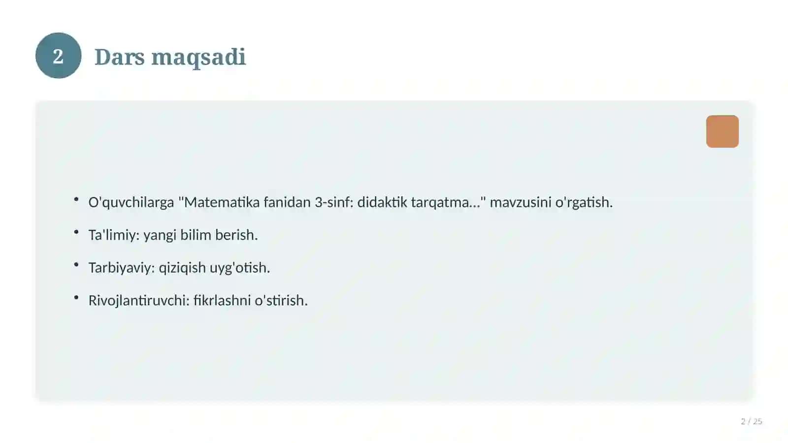 Matematika fanidan 3-sinf: didaktik tarqatma materiallar 2