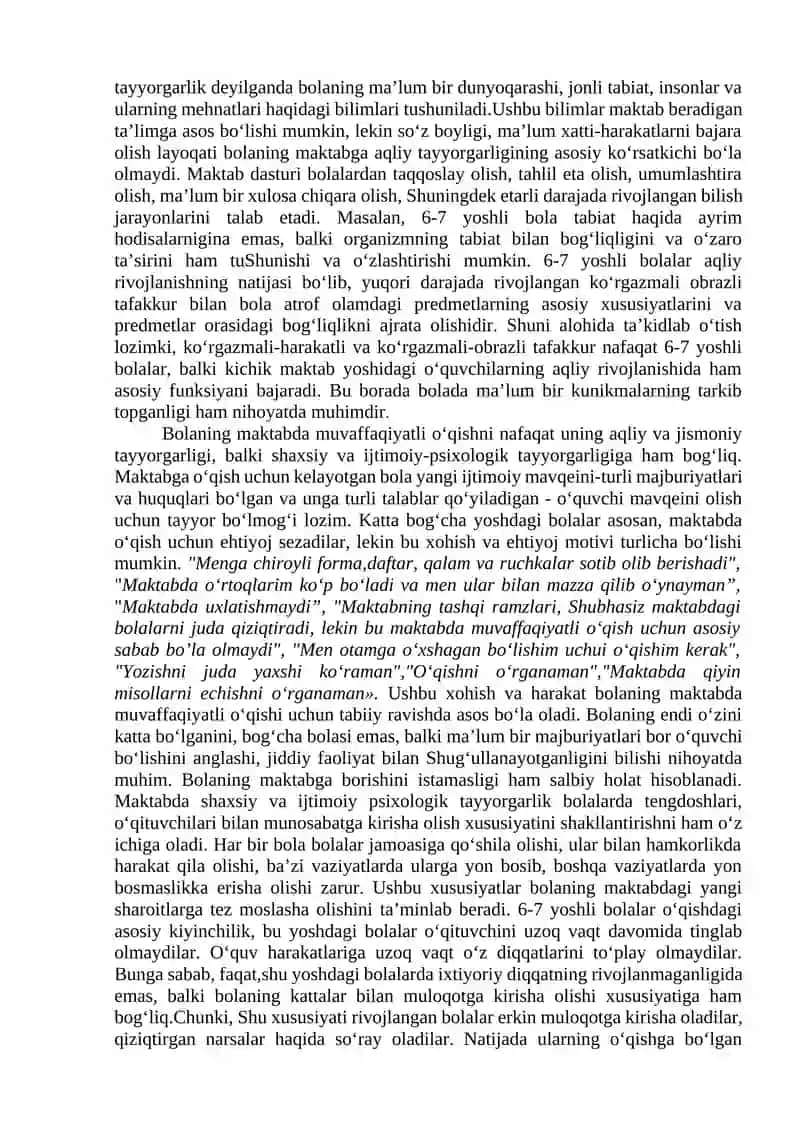 Maktabgacha yosh davrida psixik rivojlanish xususiyatlari 2