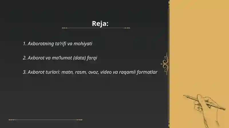 Axborotning taʼrifi va mohiyati 2