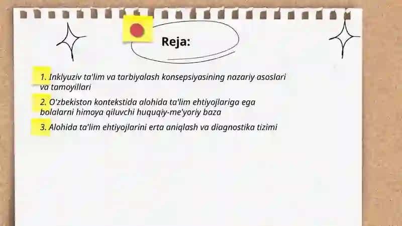 Inklyuziv ta'lim va tarbiyalash konsepsiyasi 2
