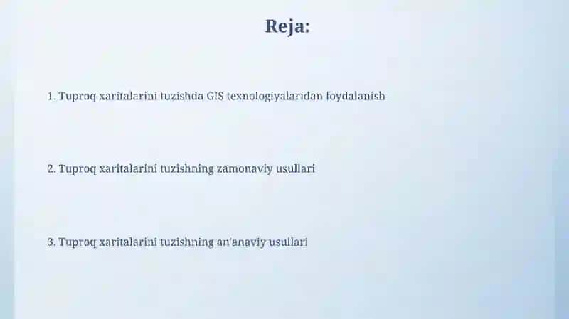 Tuproq xaritasini chizish metodlari 2
