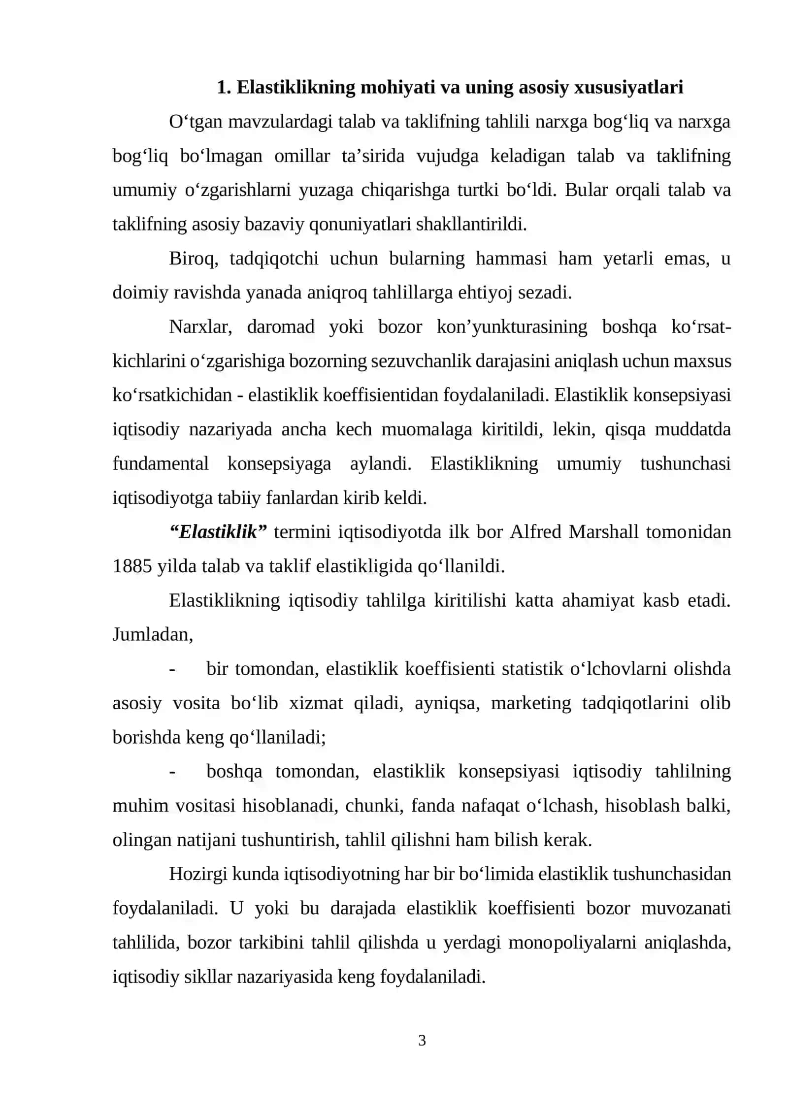 Talab va taklif elastikligi 2