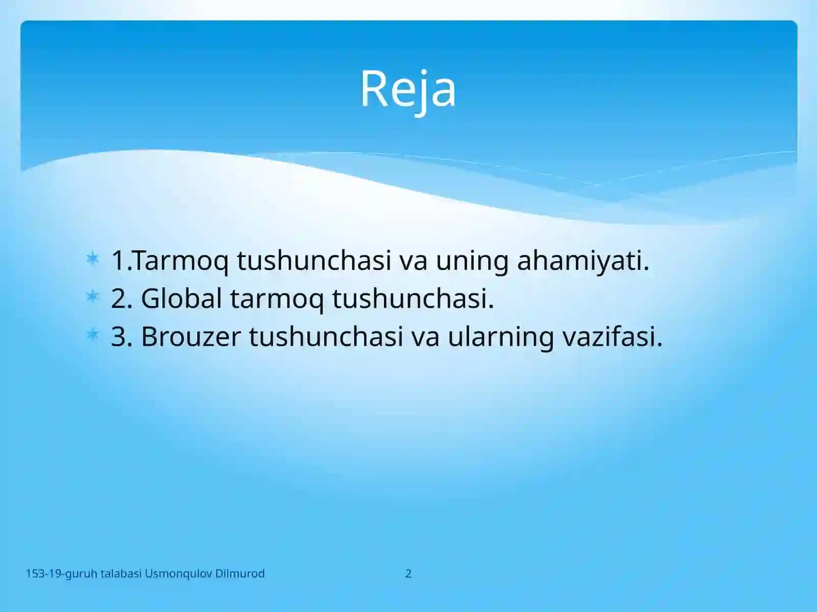 TARMOQ TEXNOLOGIYALARI 2