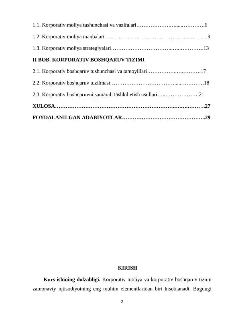 KORPORATIV MOLIYA KURSI 2