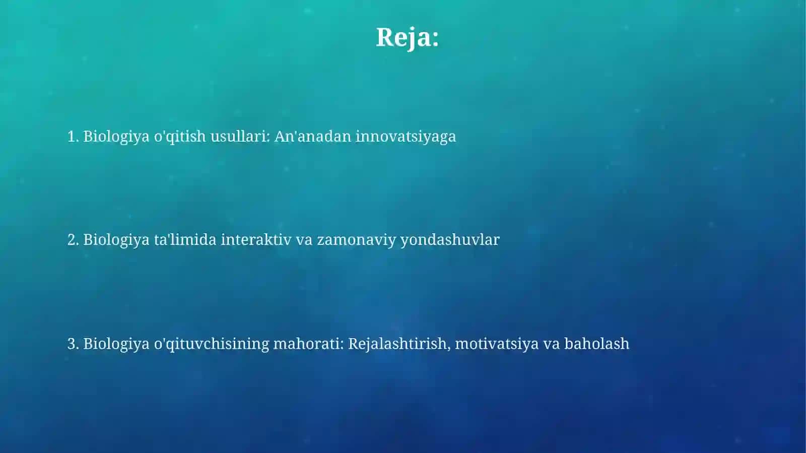 Biologiya oʻqitish metodikasi fanidan taqdimot 2