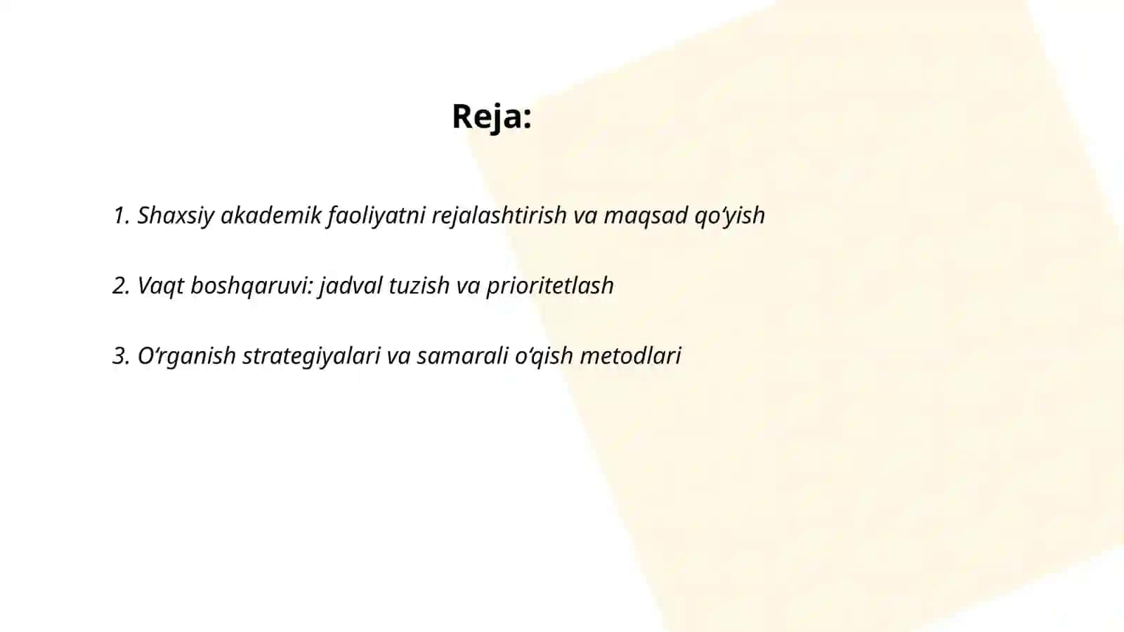 Shaxsiy akademik faoliyat va uni tashkil etish vositalari 2