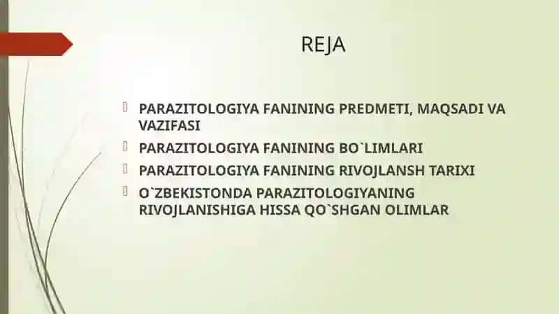 PARAZITOLOGIYA FANI 2