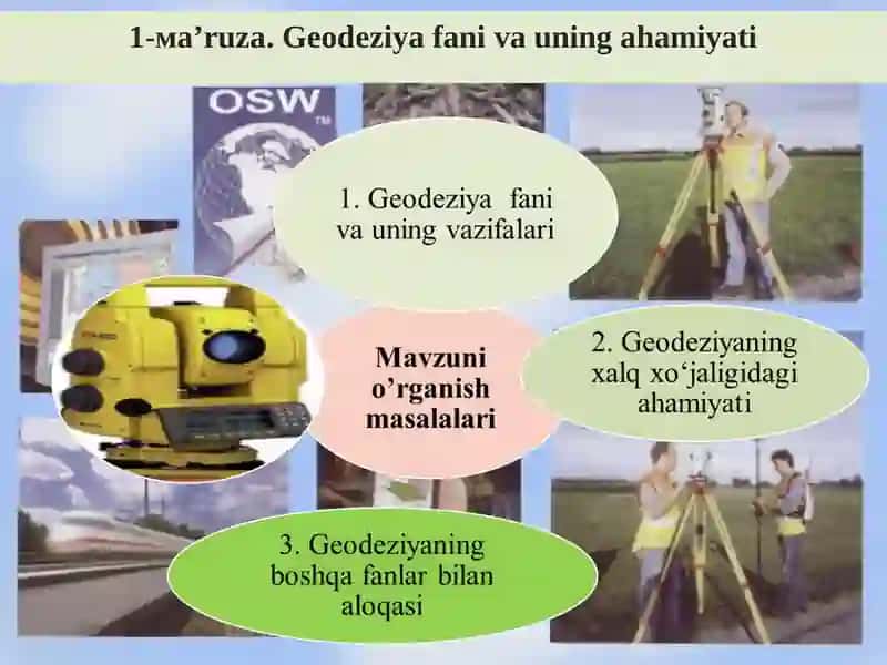 Geodeziya fani va uning ahamiyati ma'ruzasi 2