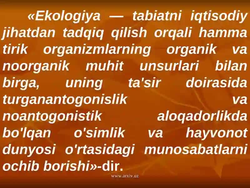 Ekologiya va Kimyo 2
