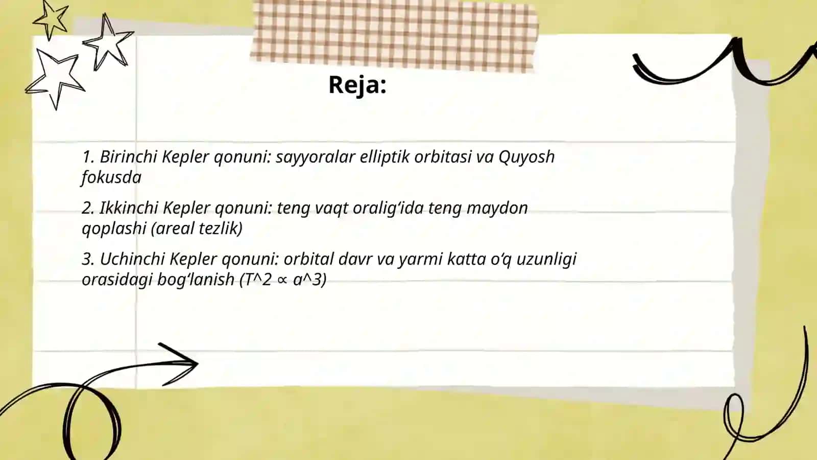 Kepler qonunlari 2
