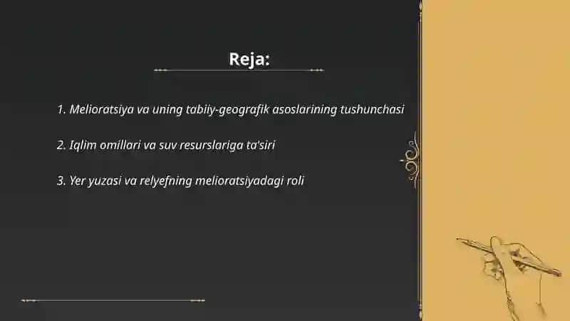 Melioratsiyaning tabiiy geografik asoslari 2