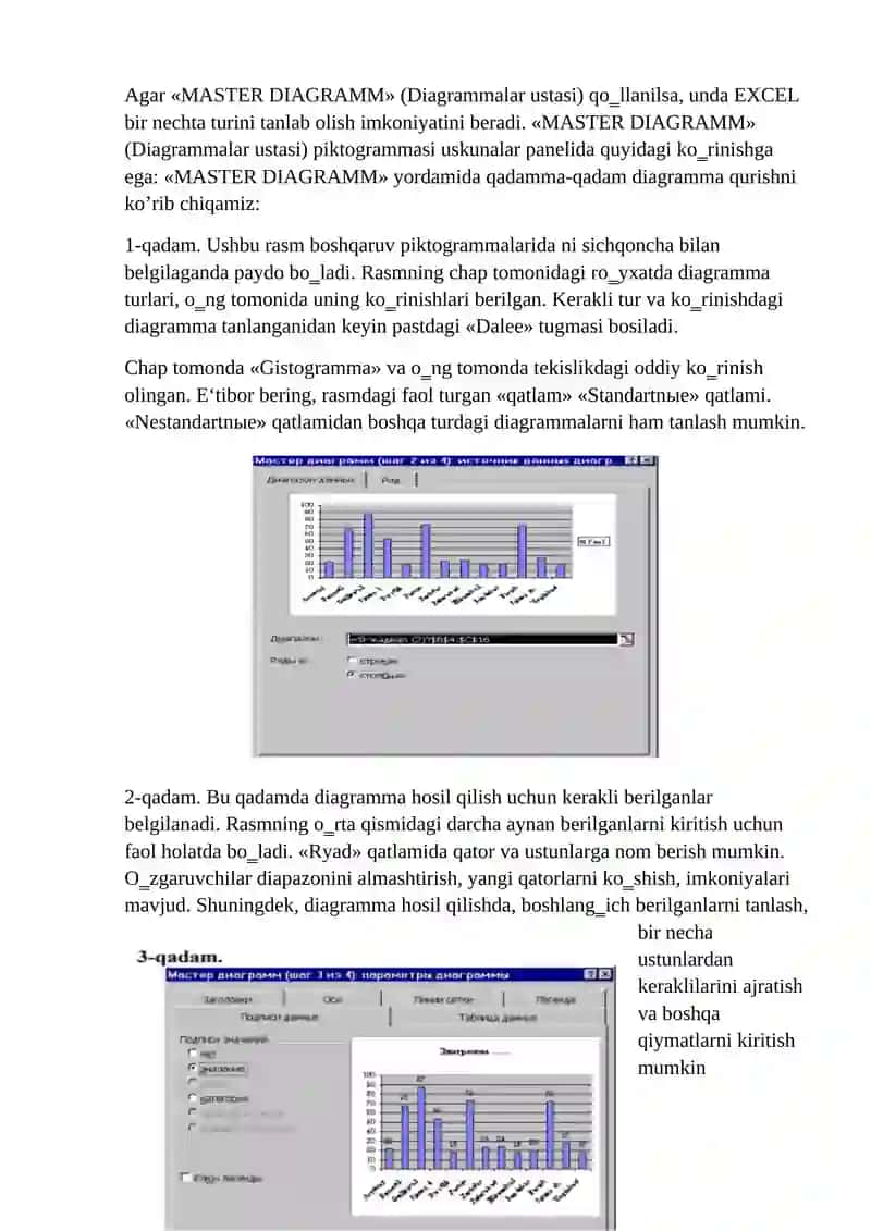 Microsoft Excel jadval muxarririda amaliy ishlar bajarish 2