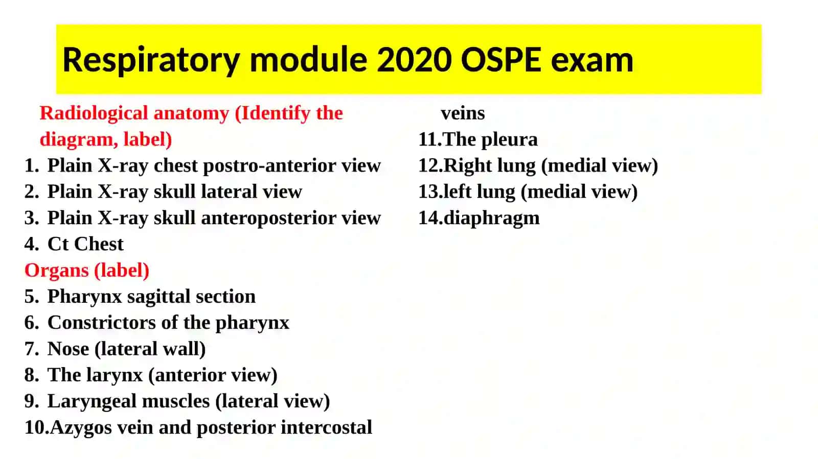 Radiological anatomy (Identify the diagram, label) 2