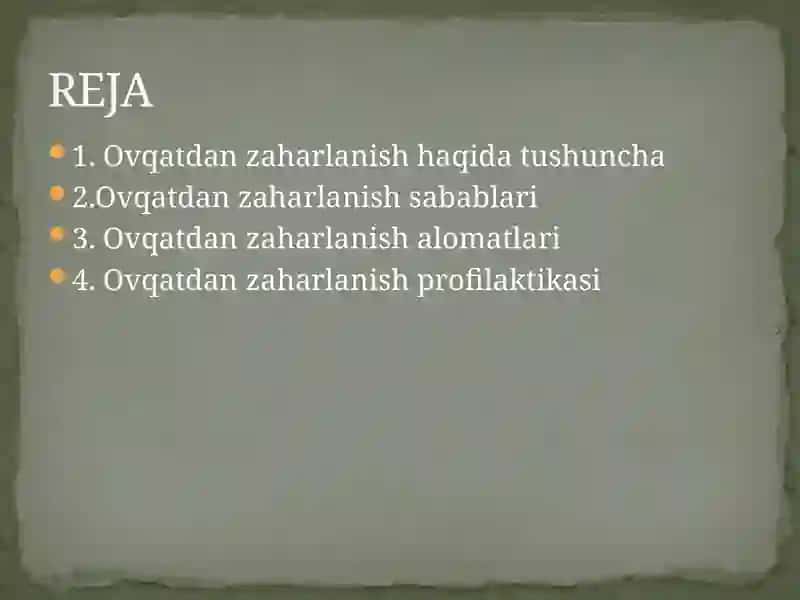 Ovqatdan zaharlanish va uning profilaktikasi 2