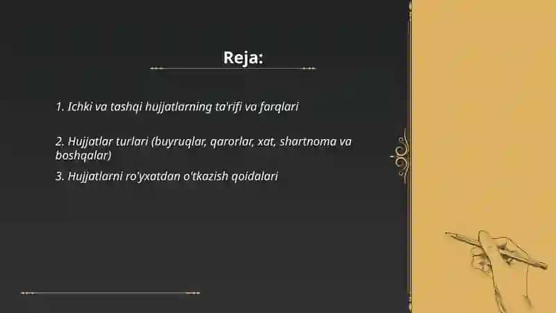 Ichki va tashqi hujjatlar 2