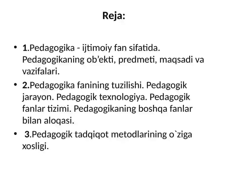 Pedagogik fan predmeti va vazifalari 2