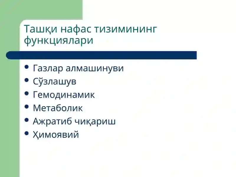 Ташқи нафас тизими патофизиологияси 2