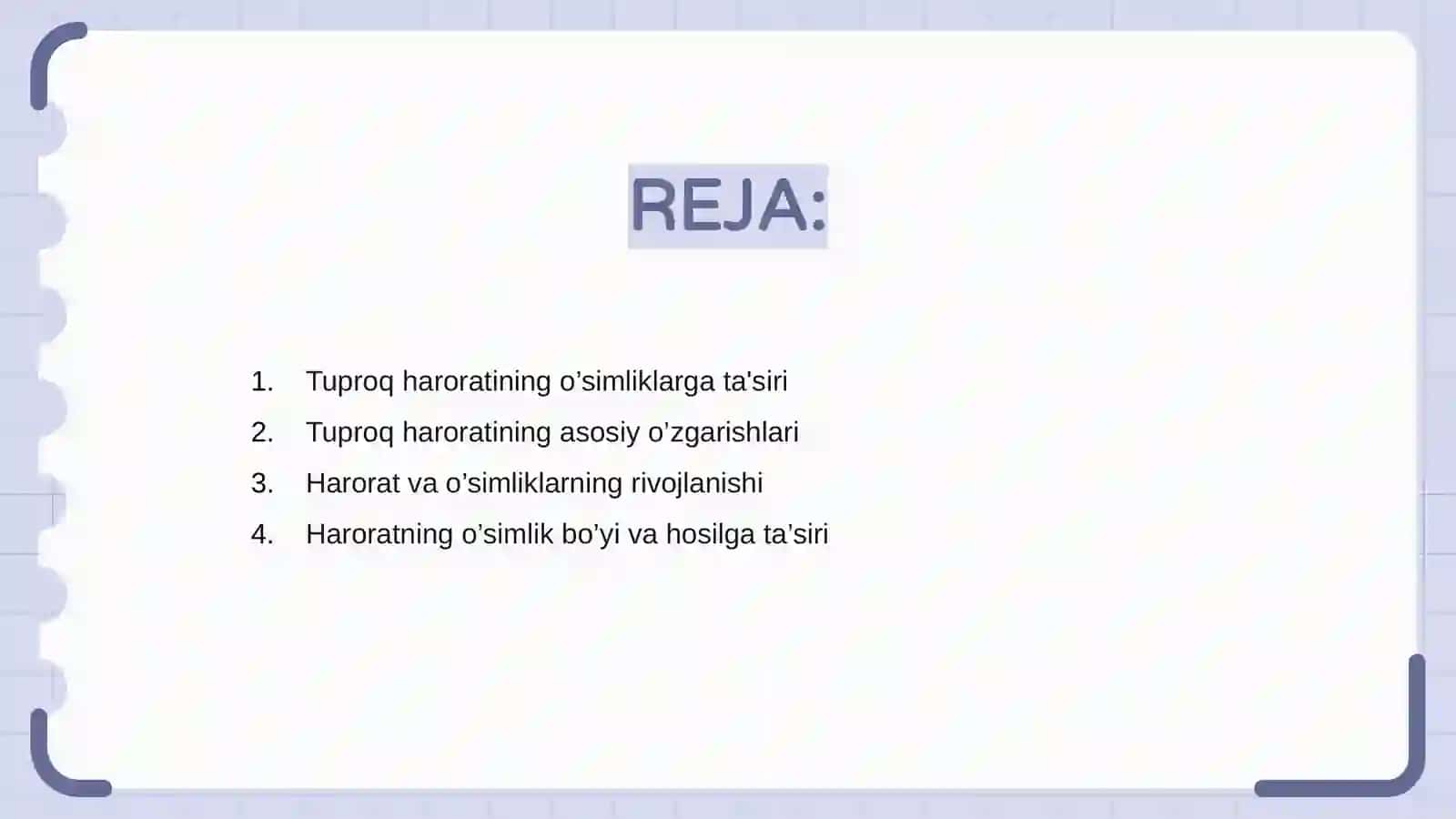 Tuproq haroratining o’simliklarga tasiri 2
