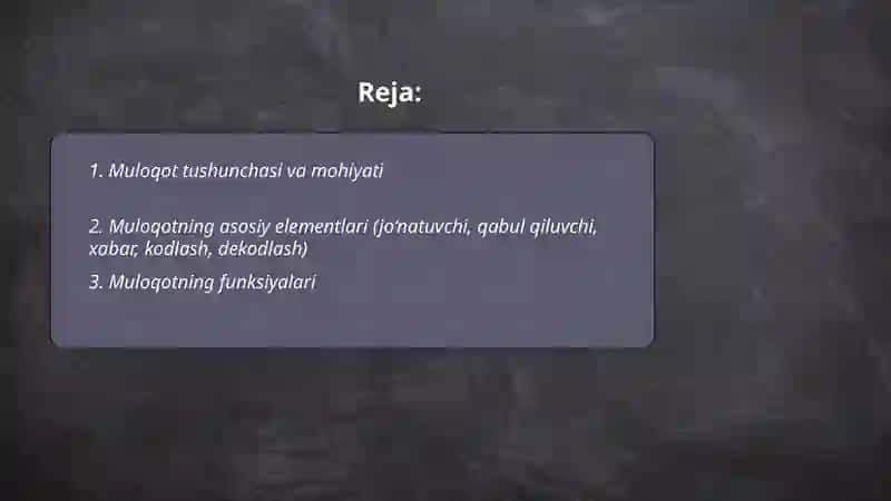 Muloqot haqida tushuncha 2