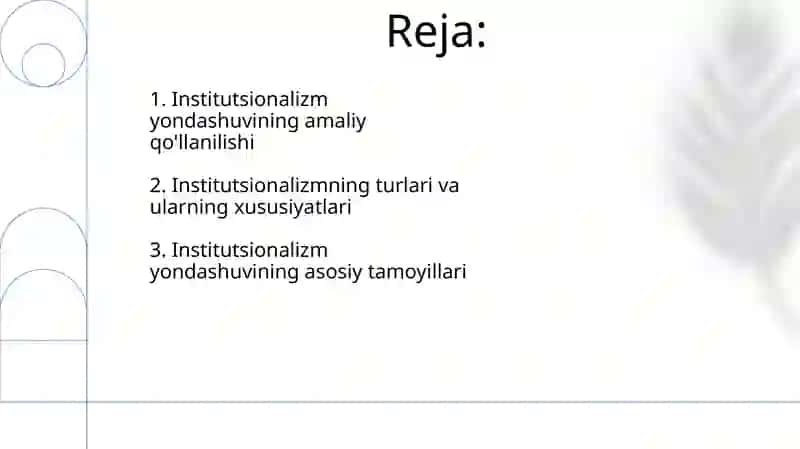 Institutsionalizm yonalishi 2