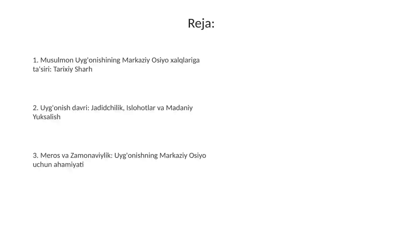 Musulmon Uyg'onishdavrining O'rta Osiyo xalqlariga ta'siri 2