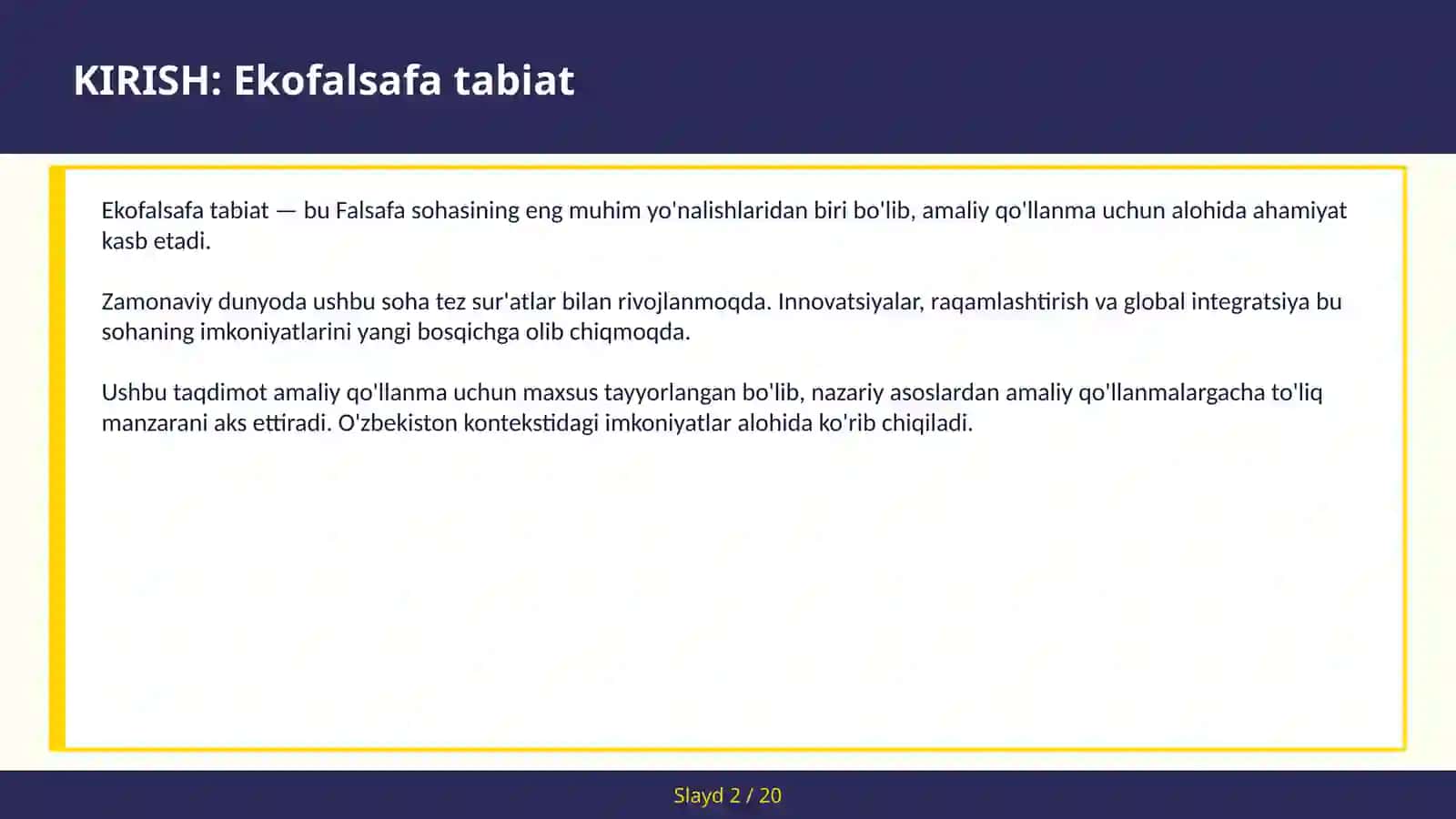 Ekofalsafa tabiat 2